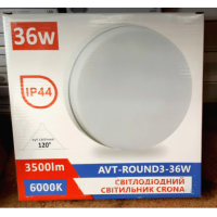 Светильник LED накладной 36W IP65 3600Lm Avaton светодиодный круглый 6000K